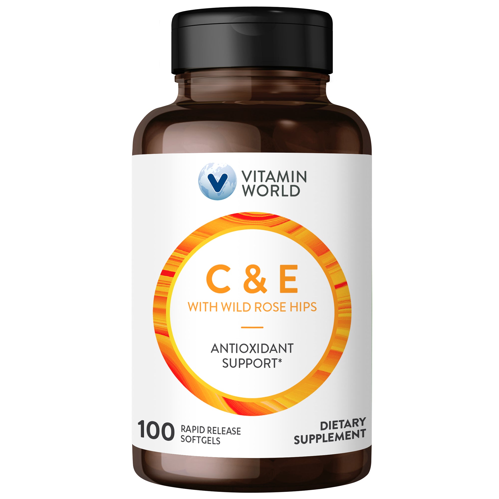 Vitamins C & E with Rose Hips - 100 Softgels - Antioxidant Support