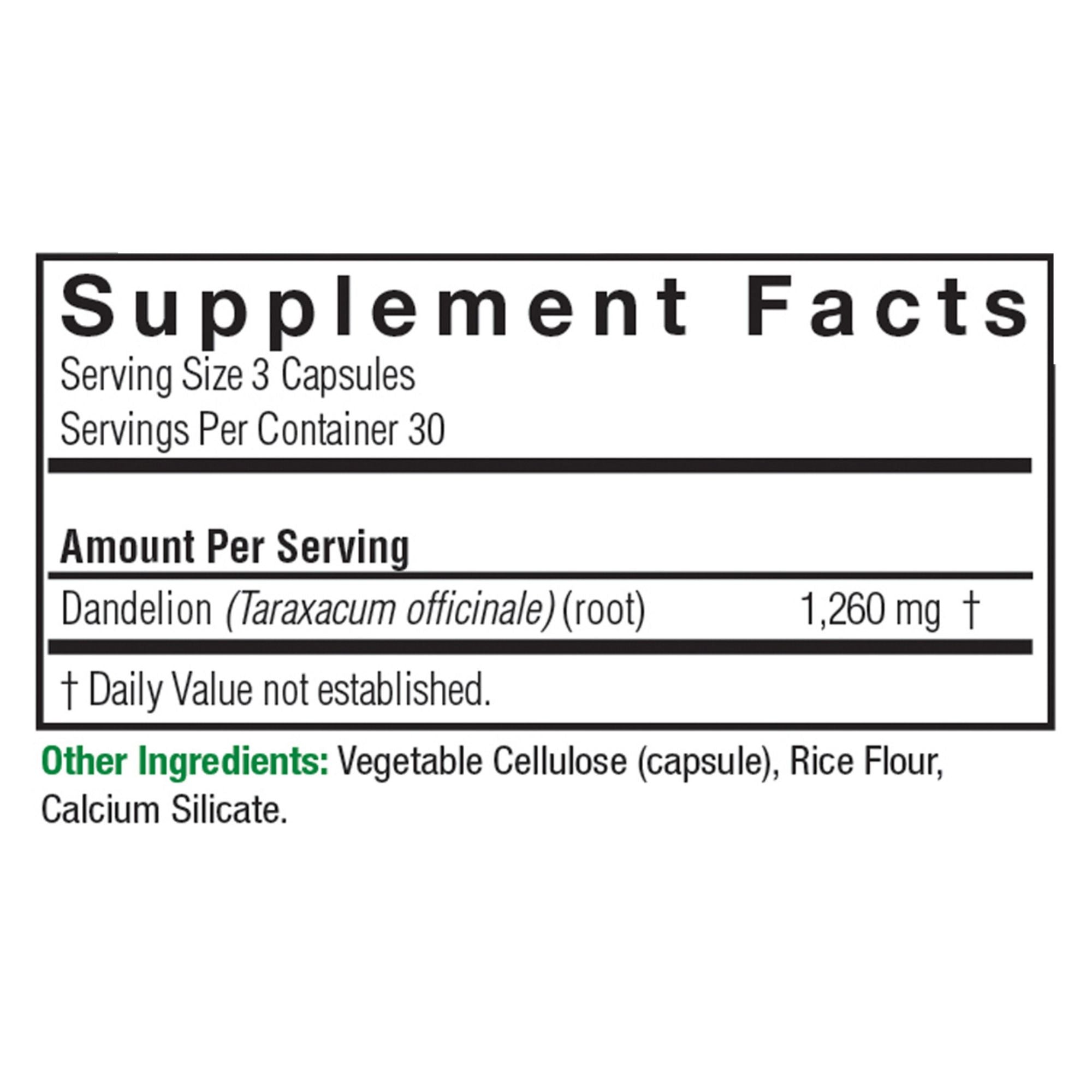 Nature's Answer Dandelion Root Extract