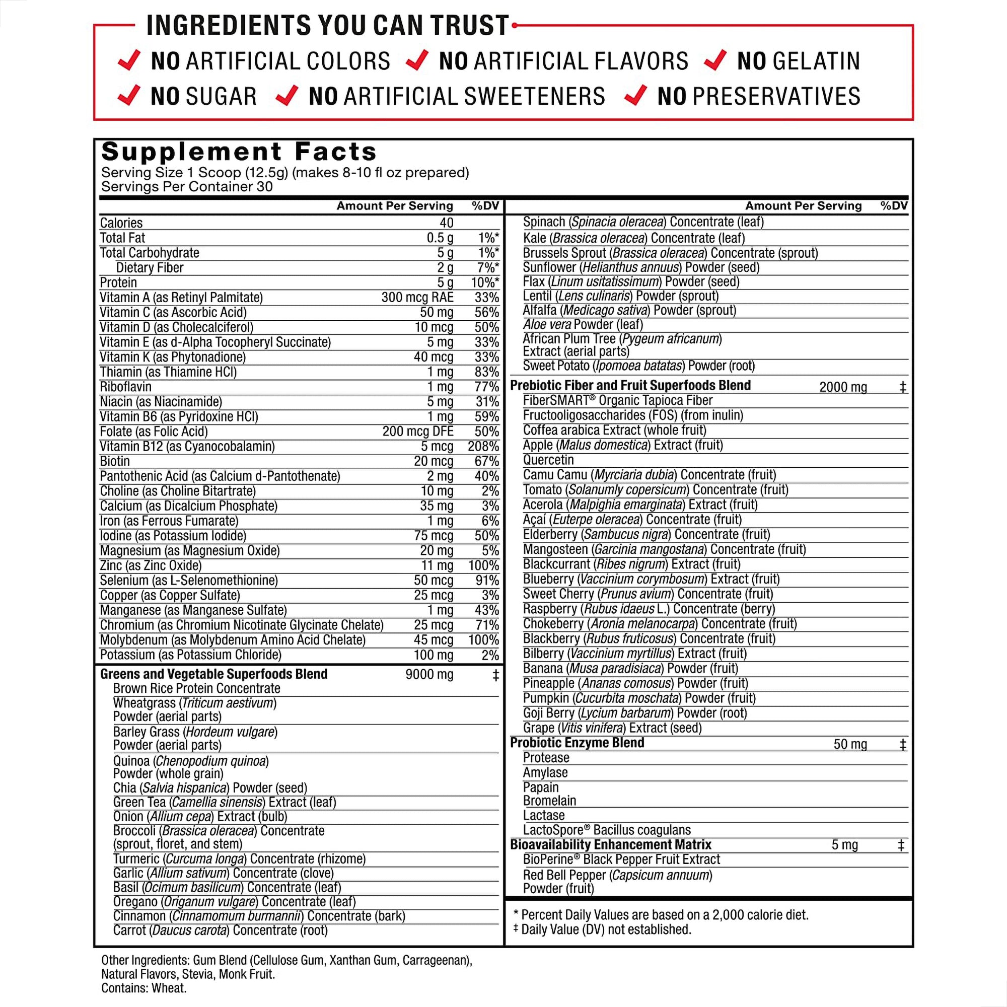 Smarter Greens Superfood & Digestion Powder Pomegranate