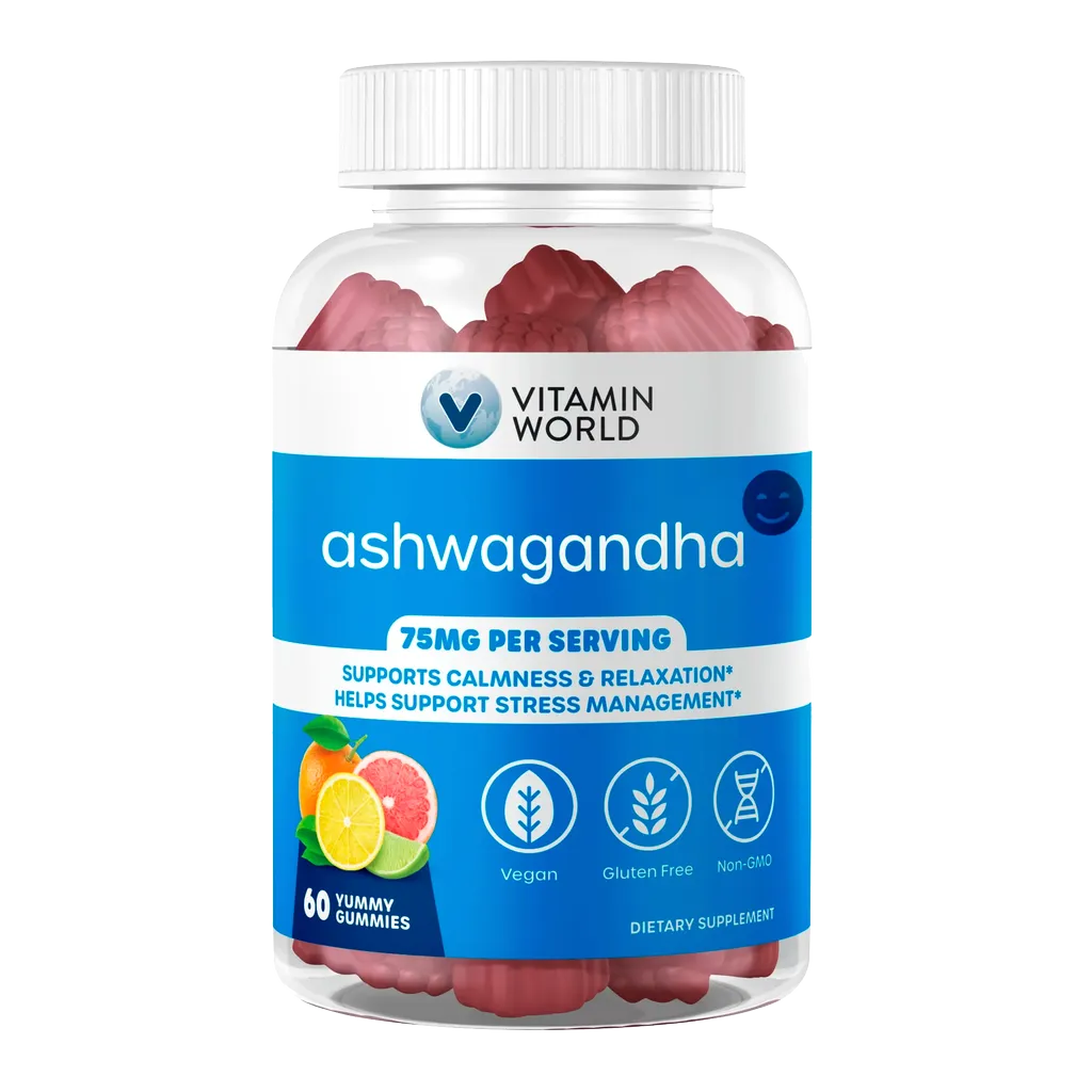 Calm Ashwagandha Stress Support Gummies - 60 Gummies - Supports Calmness and Relaxation, Helps Support Stress Management
