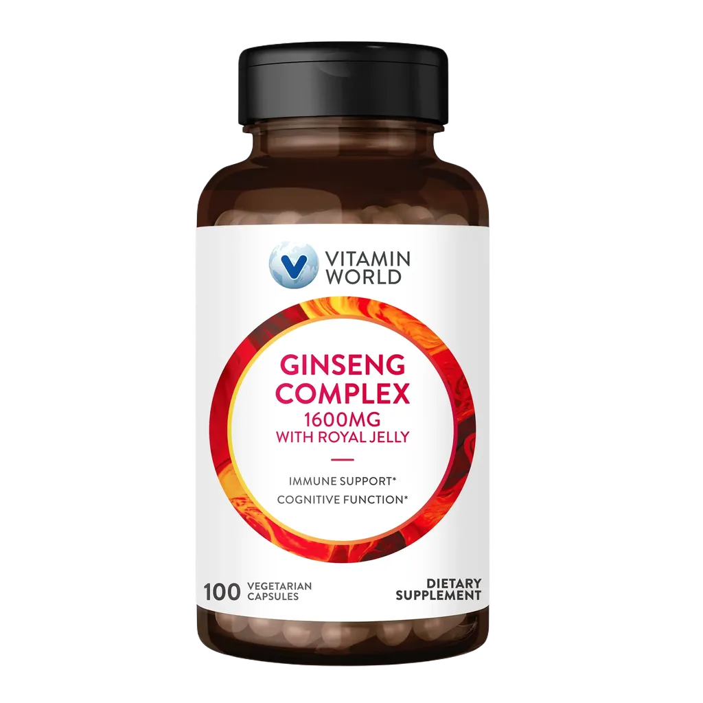 Ginseng Complex 1600mg with Royal Jelly - 100 Capsules - Immune Support, Cognitive Function