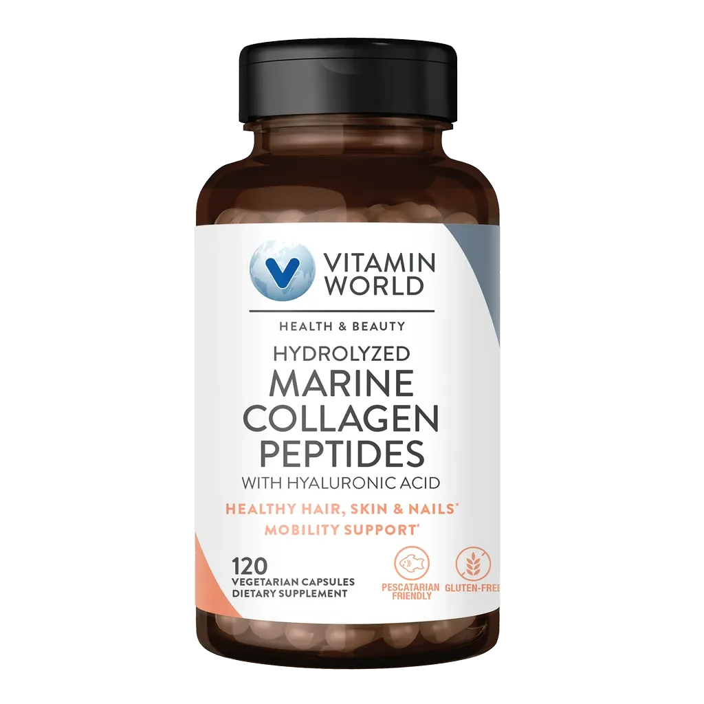 Hydrolyzed Marine Collagen Peptides with Hyaluronic Acid Capsule | 120ct