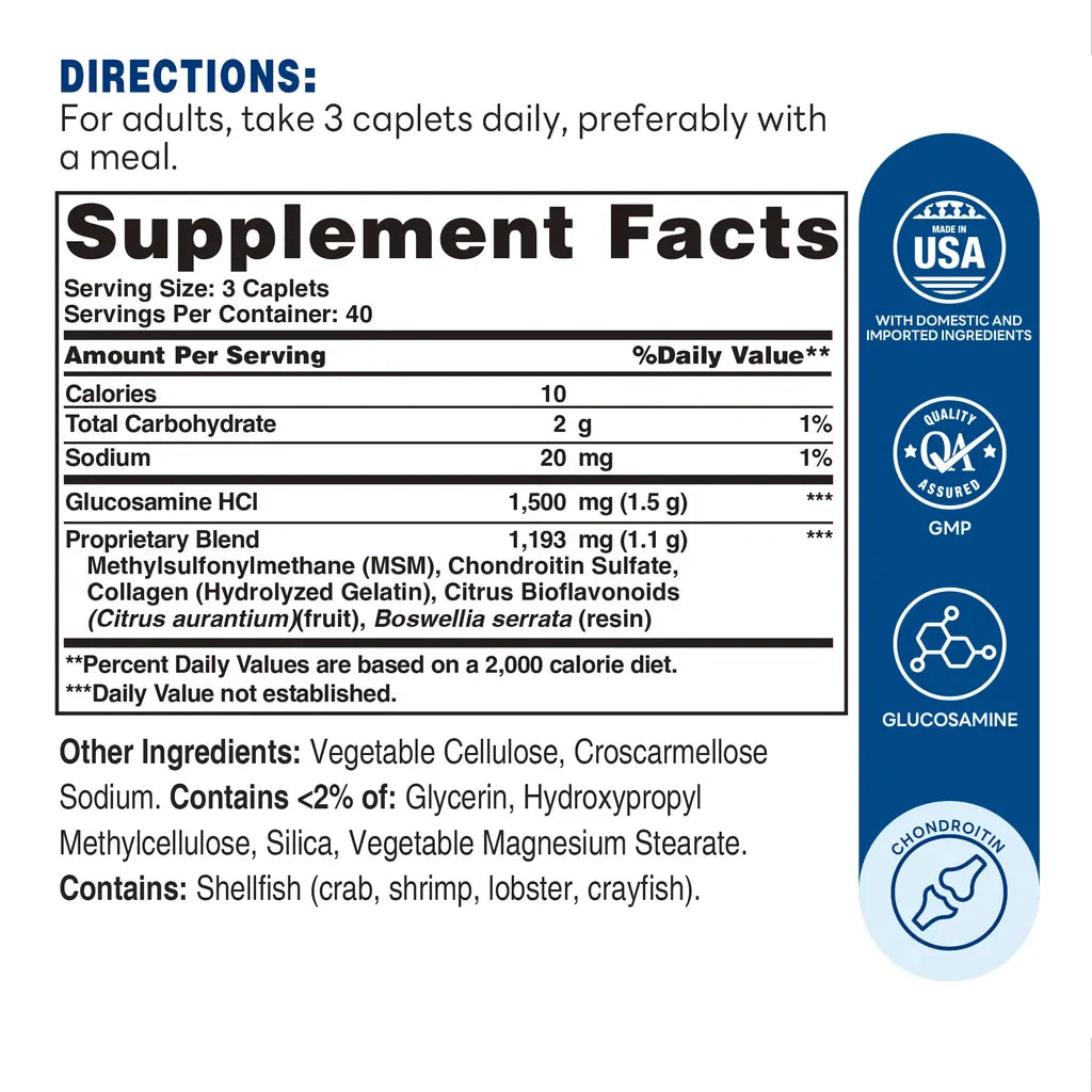 Double Strength Joint Mover, 120 Caplets - Supplement Facts