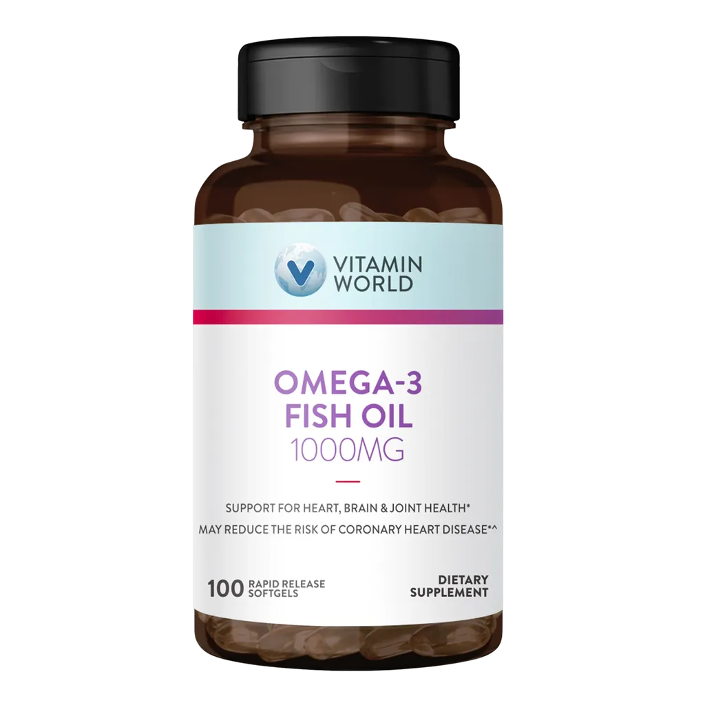 Omega-3 Fish Oil 1000MG - 100 ct - Support for Heart, Brain & Joint Health, May Reduce the Risk of Coronary Heart Disease