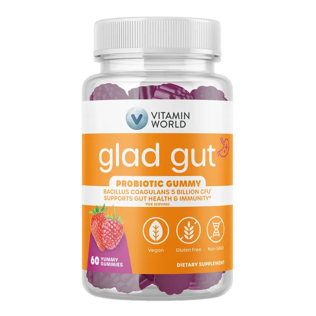 Glad Glut - Probiotics Gummy 60ct - Supports Gut Health and Immunity