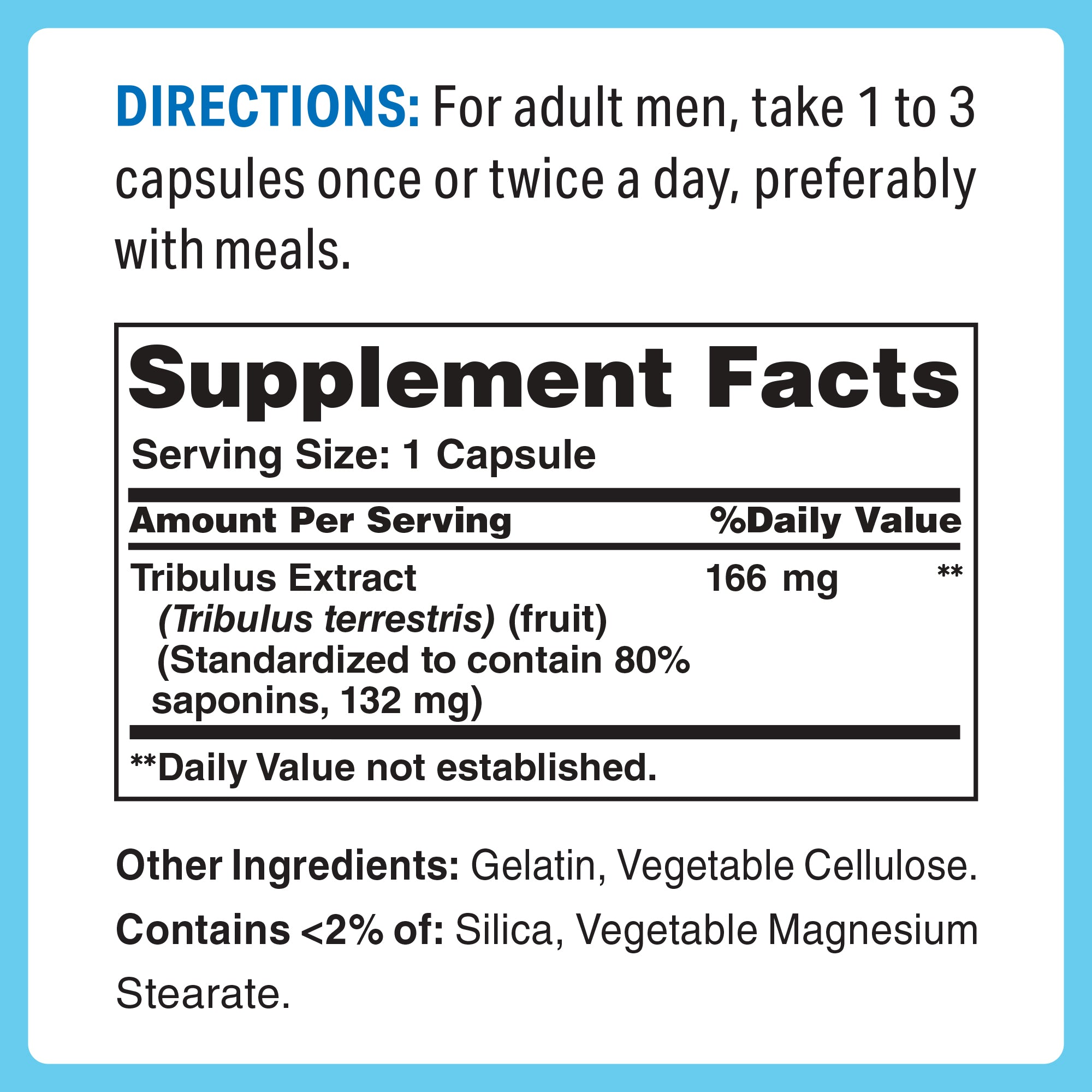 Tribulus Terrestris 166mg - Supplement Facts