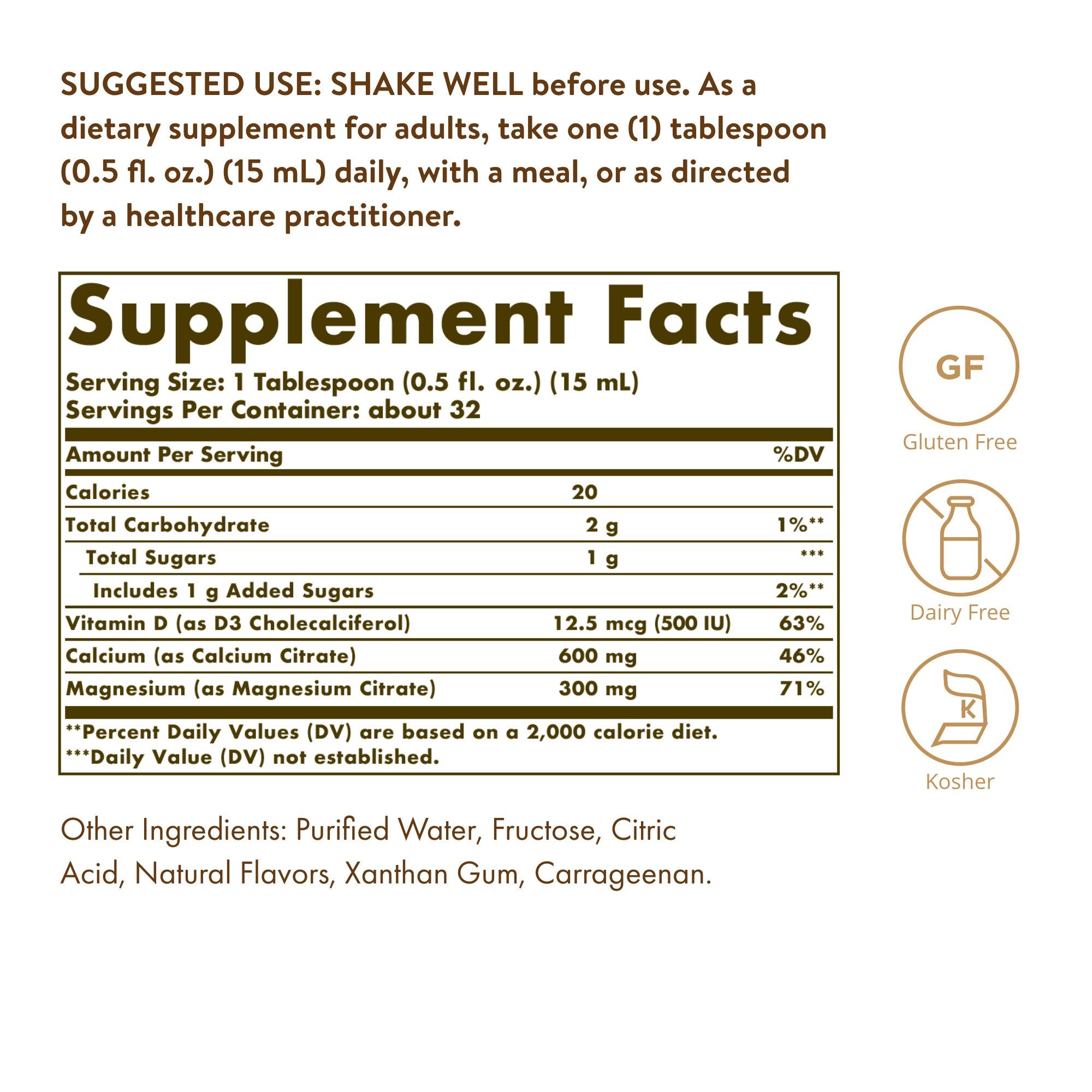 Blueberry Liquid Calcium Magnesium Citrate with Vitamin D3