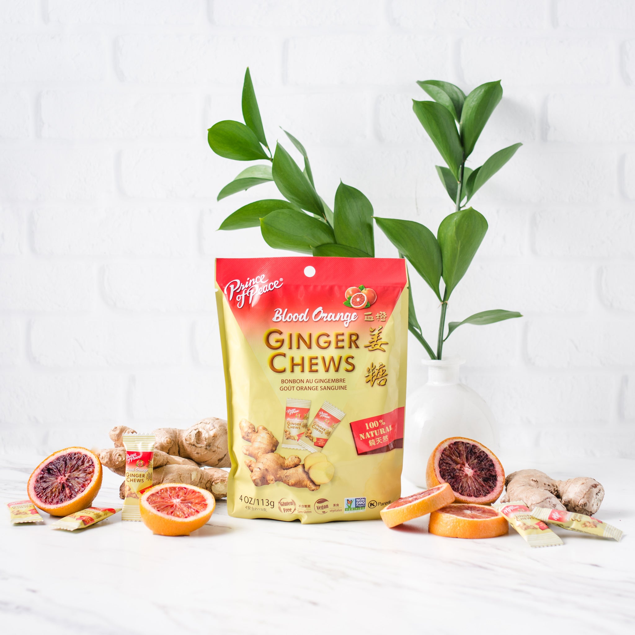 Prince of Peace Ginger Chews, Blood Orange, 4oz