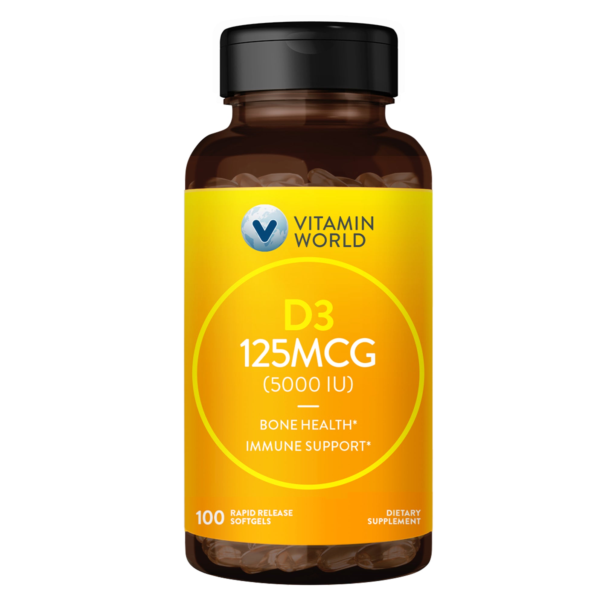 Mega Potency Vitamin D3 - 100 Softgels - Elevate Your Mood and Boost the Immune System