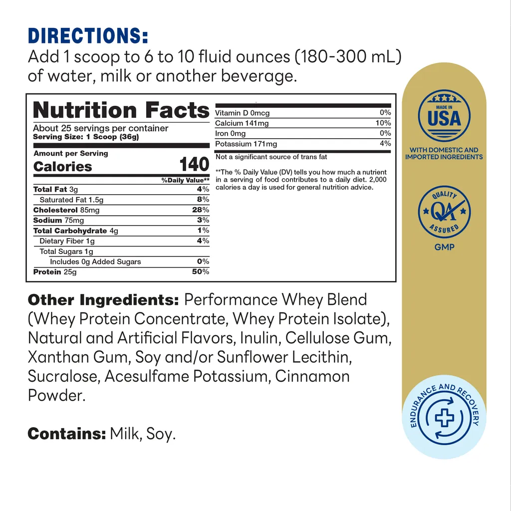 Precision Engineered Performance Whey Protein Vanilla Milkshake ...