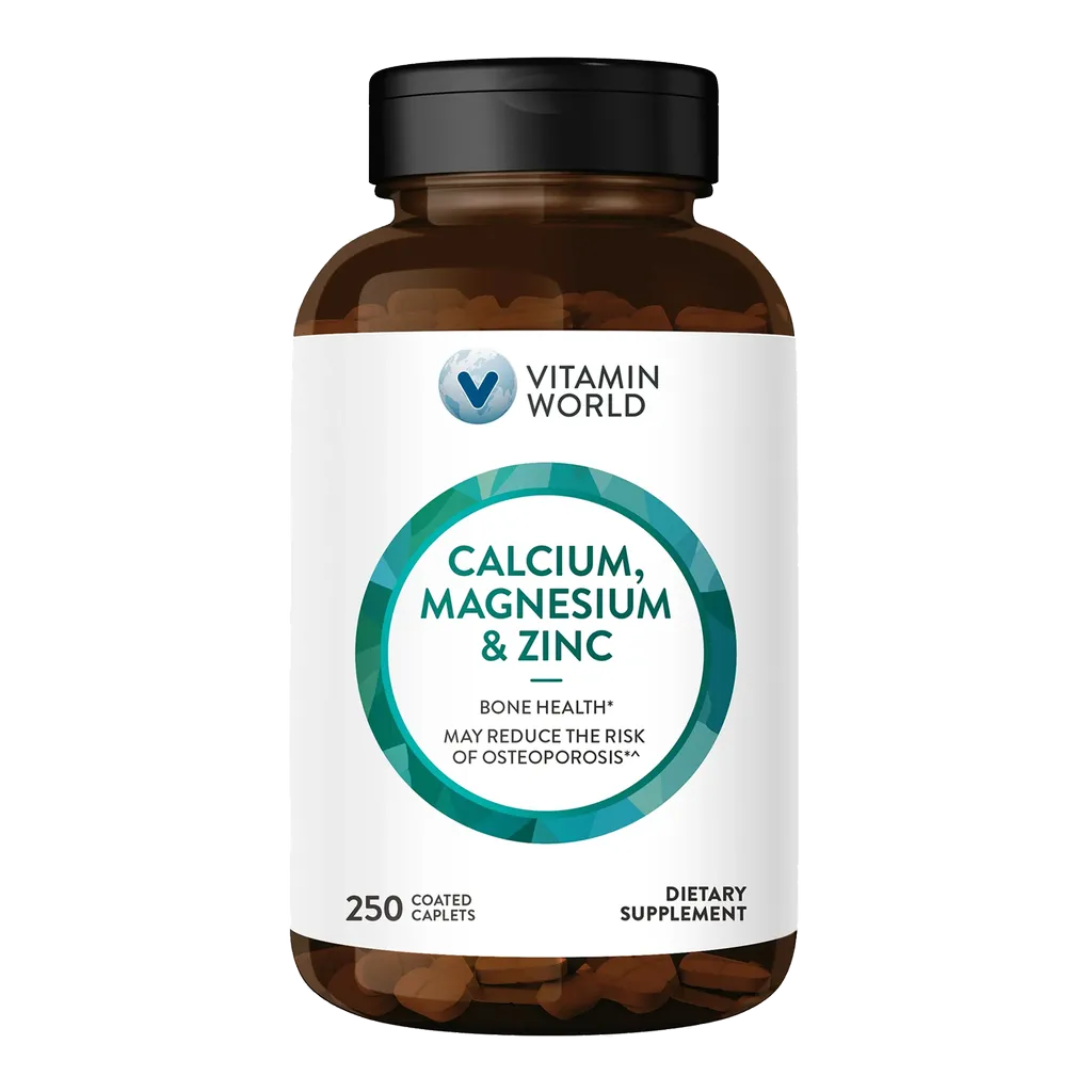 Calcium Magnesium Zinc for Bones and Teeth - 250 Caplets