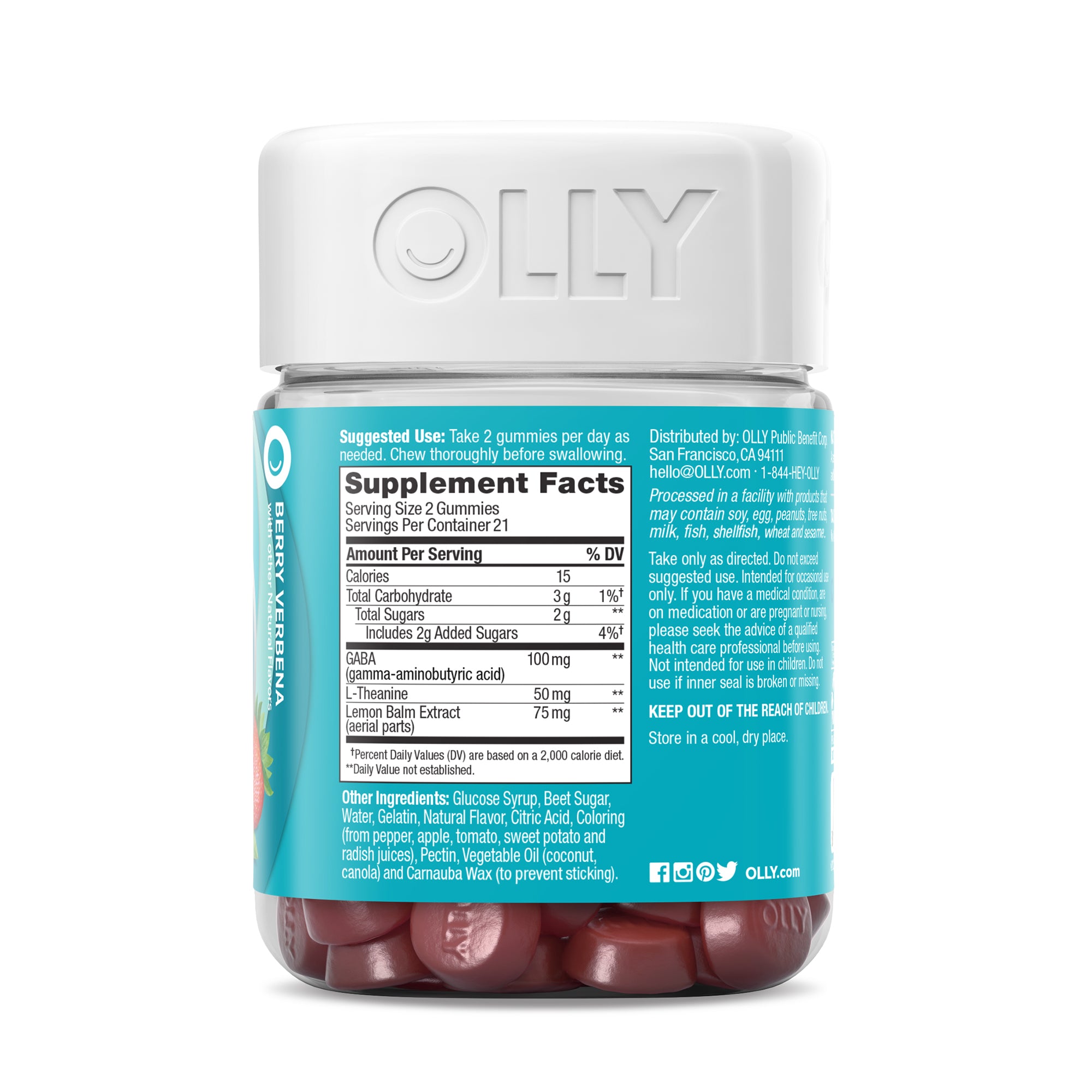 OLLY Goodbye Stress Berry Verbena Gummies